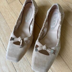 Tod’s Degas ballerina driving moc, natural